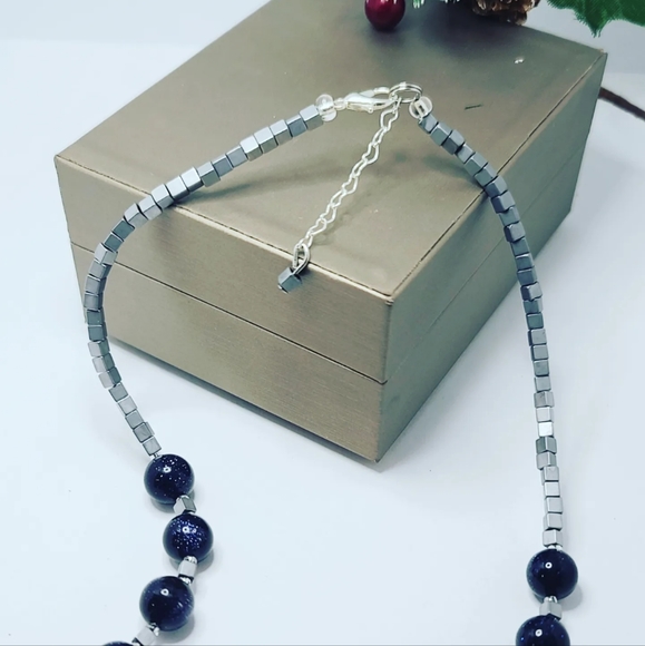 Blue Goldstone necklace - Picture 3 of 5
